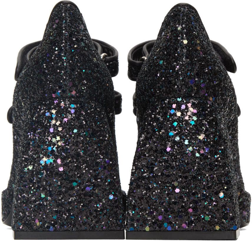 Nodaleto Black Glitter Bulla Babies 65 Platform Heels