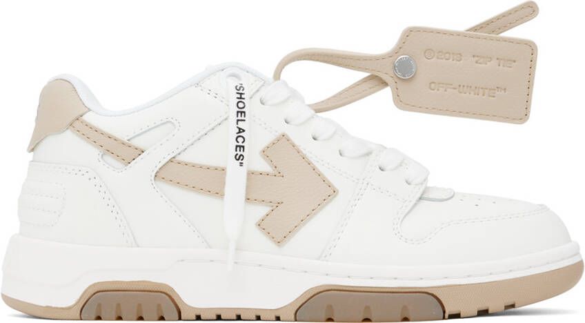 Off-White & Beige 'Out Of Office' Sneakers - Picture 5