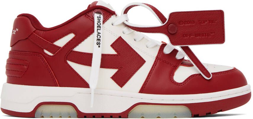 Off-White & Burgundy Out Of Office Sneakers - Picture 5