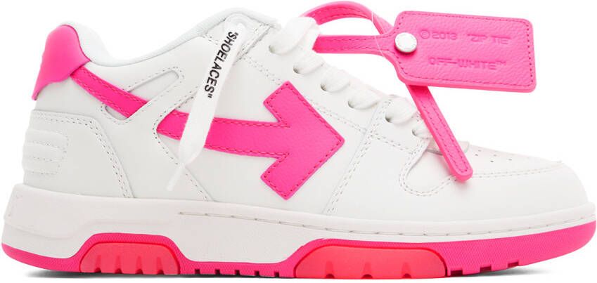 Off-White & Pink Out Of Office Sneakers - Picture 5