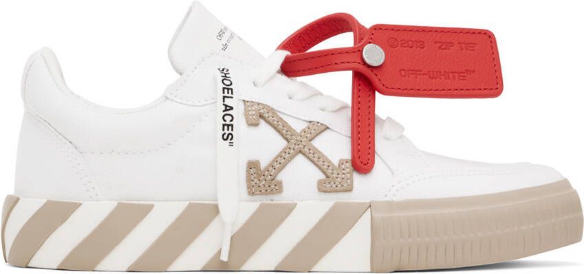 Off-White & Tan Vulcanized Sneakers - Picture 4