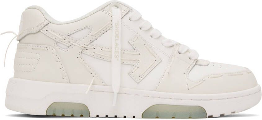 Off-White & White Out Of Office Sartorial Stitching Sneakers - Picture 5