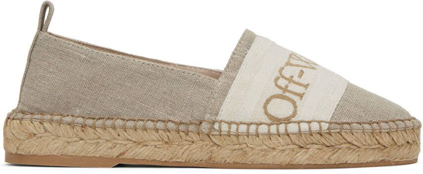 Off-White Beige Bookish Espadrilles - Picture 5