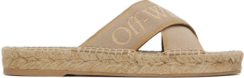 Off-White Beige Bookish Sandals - Picture 5