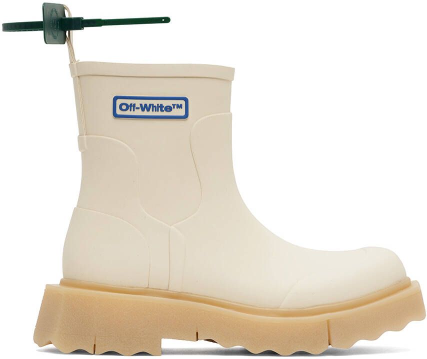 Off-White Beige Sponge Chelsea Boots