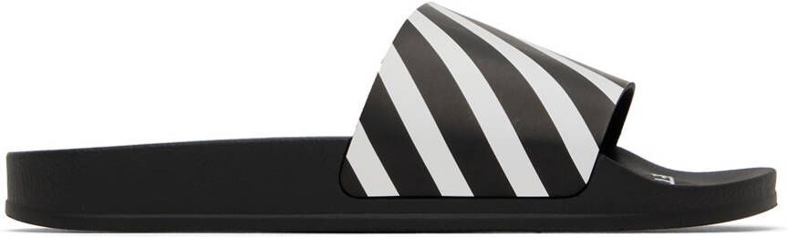 Off-White Black & White Diag Pool Slides - Picture 4