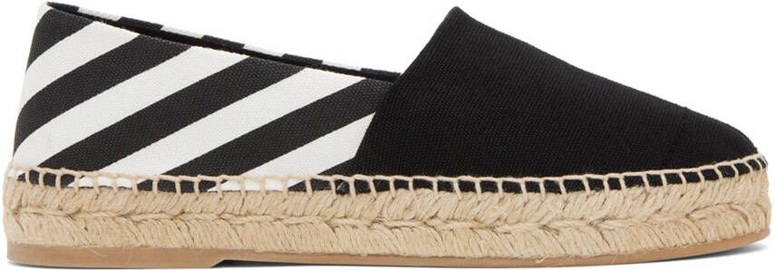 Off-White Black & White Striped Espadrilles