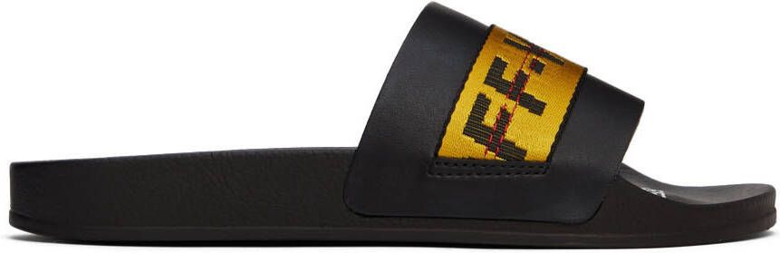 Off-White Black Industrial Belt Sliders - Picture 5