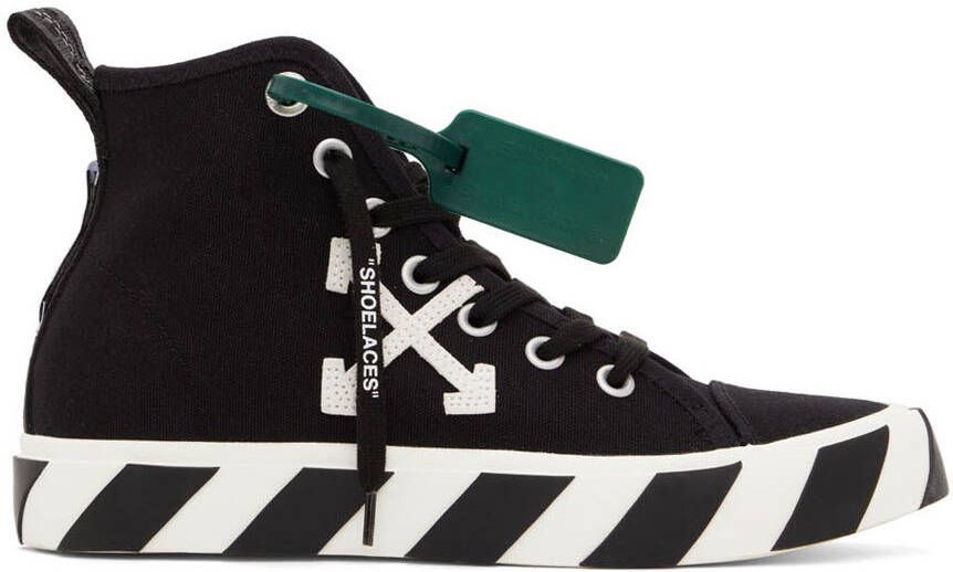 Off-White Black Mid-Top Vulcanized Sneakers - Picture 5