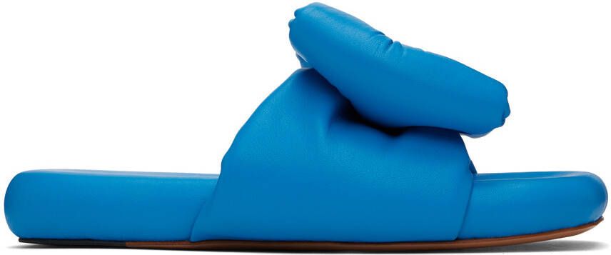 Off-White Blue Bow Padded Slides - Picture 5