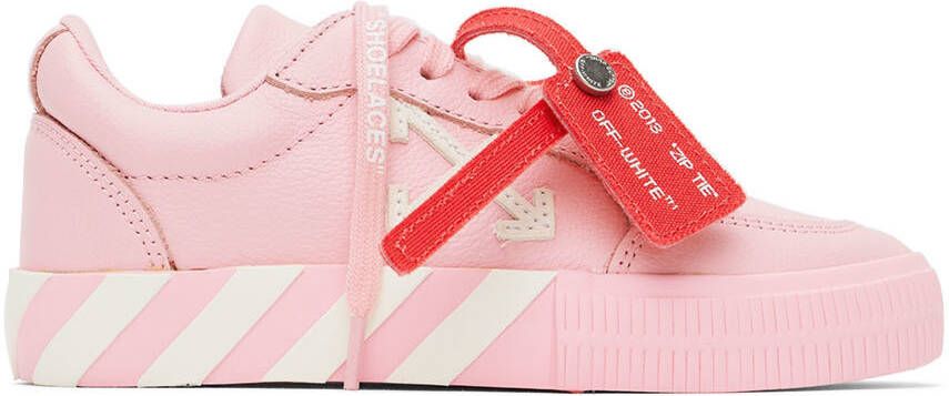 Off-White Kids Pink & White Vulcanized Sneakers - Picture 4