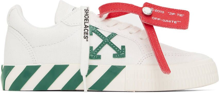 Off-White Kids White & Green Vulcanized Sneakers - Picture 5