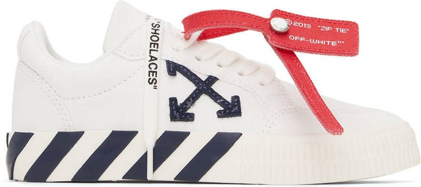 Off-White Kids White & Navy Vulcanized Sneakers - Picture 5