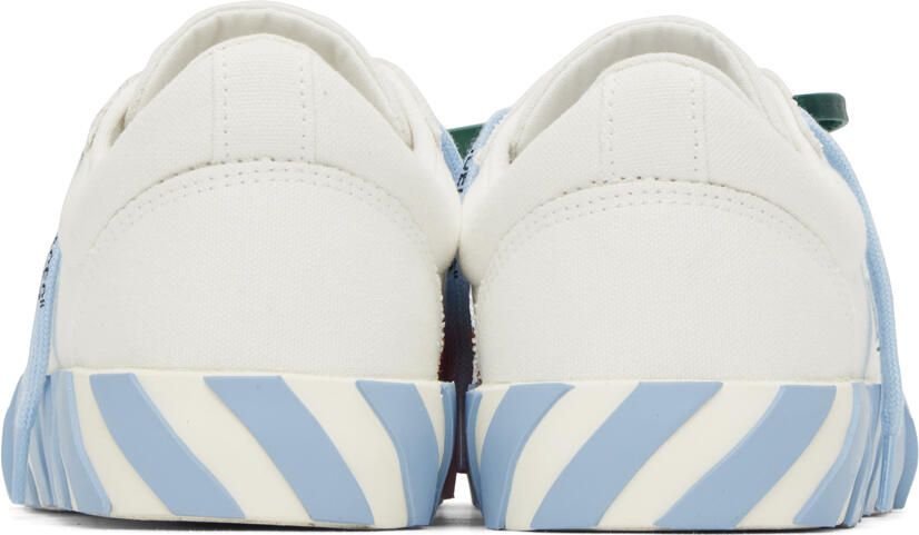 Off-White & Blue Vulcanized Low Sneakers