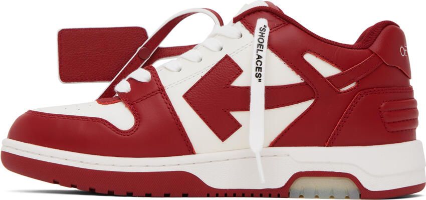 Off-White & Burgundy Out Of Office Sneakers - Picture 3