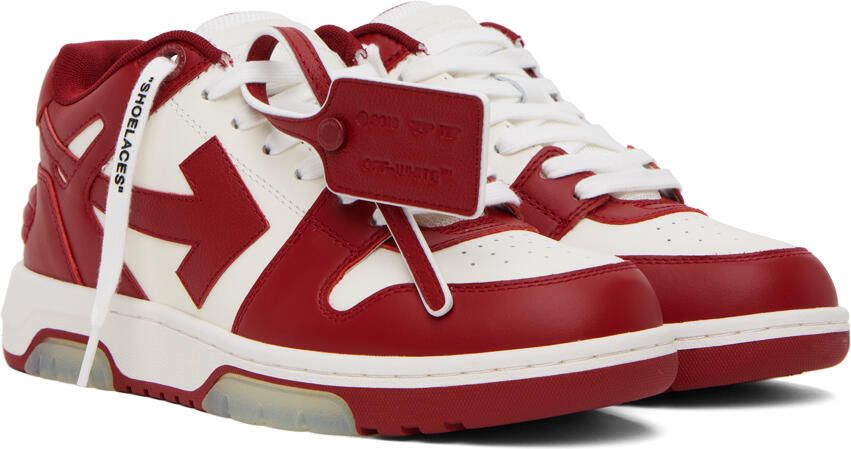 Off-White & Burgundy Out Of Office Sneakers - Picture 2