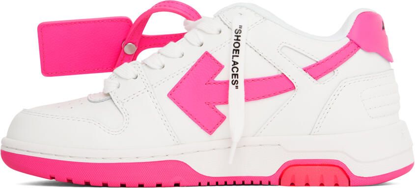 Off-White & Pink Out Of Office Sneakers - Picture 3