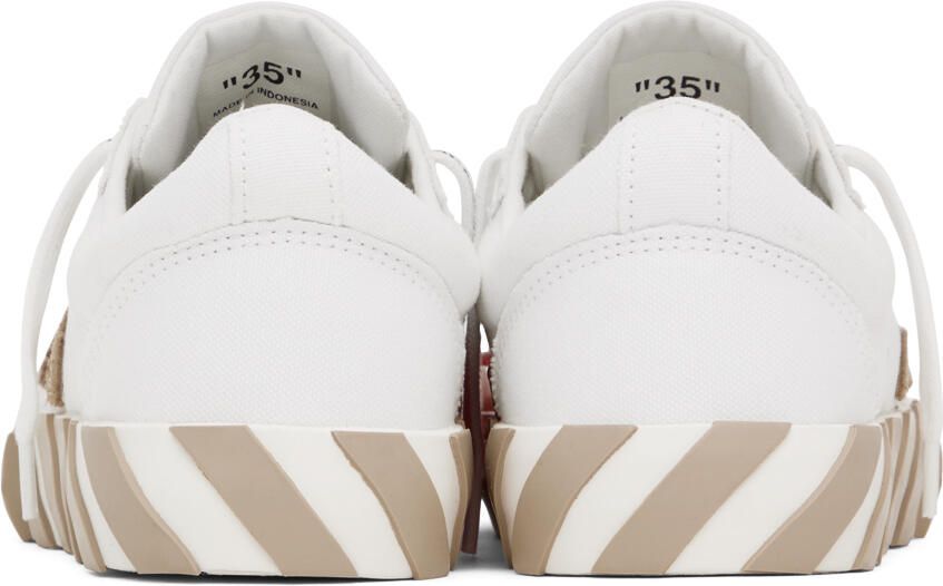 Off-White & Tan Vulcanized Sneakers