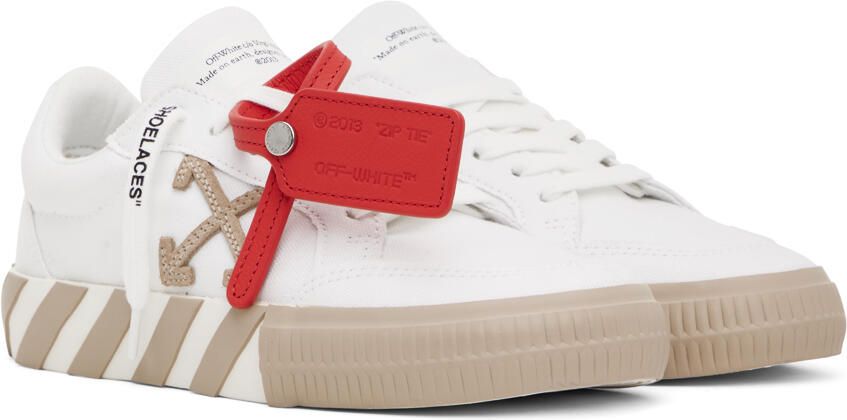 Off-White & Tan Vulcanized Sneakers - Picture 2