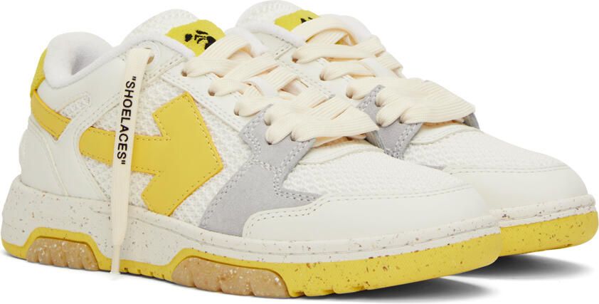 Off-White & Yellow Slim Out Of Office Sneakers - Picture 2