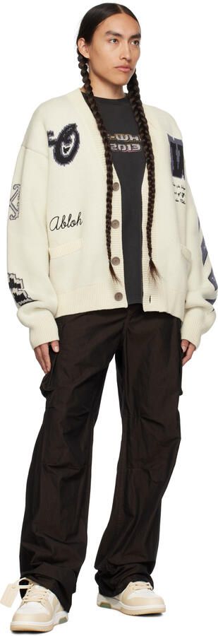 Off-White Beige & White Out Of Office Sneakers - Picture 4