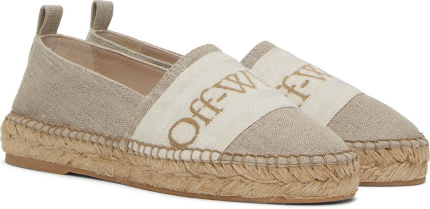 Off-White Beige Bookish Espadrilles - Picture 2