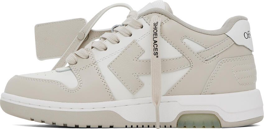Off-White Beige Out Of Office Sneakers - Picture 3