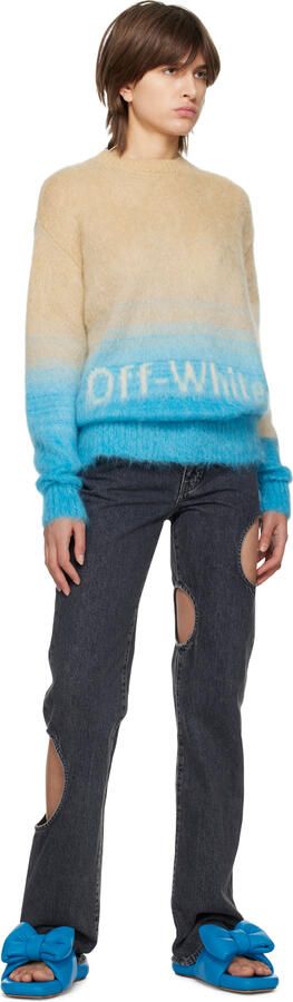 Off-White Blue Bow Padded Slides - Picture 4