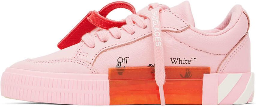 Off-White Kids Pink & White Vulcanized Sneakers - Picture 3