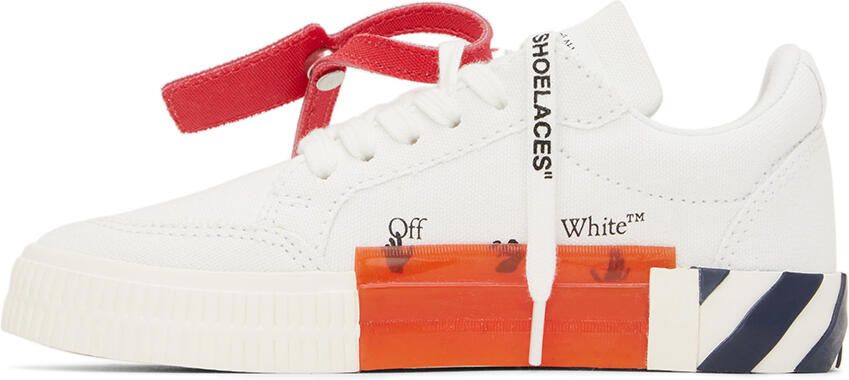 Off-White Kids White & Navy Vulcanized Sneakers - Picture 4