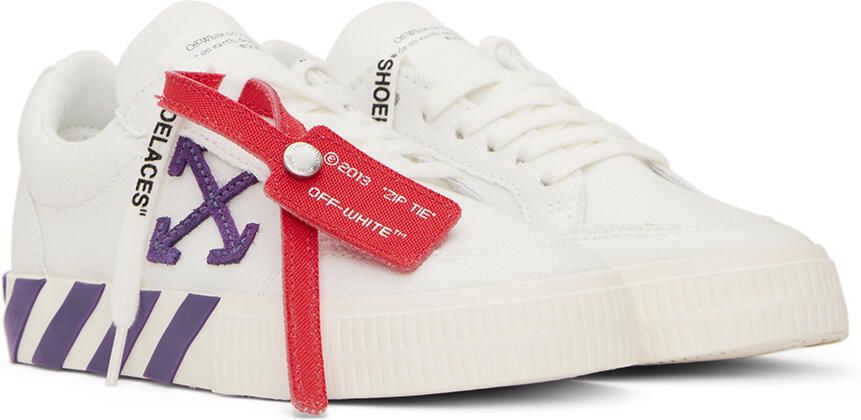 Off-White Kids White & Purple Vulcanized Sneakers - Picture 2