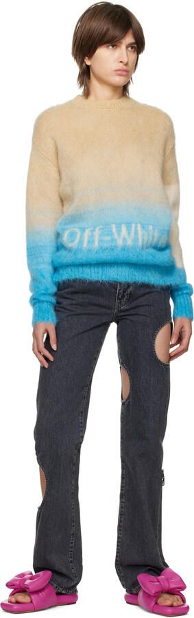 Off-White Pink Bow Padded Slides - Picture 4