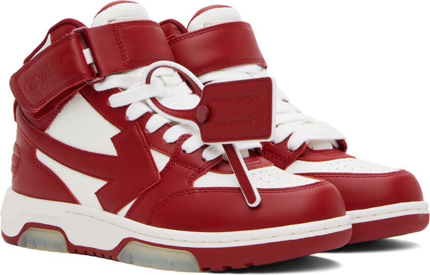 Off-White Red & White Out Of Office Sneakers - Picture 3