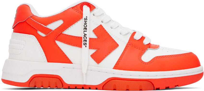 Off-White Orange & White Out Of Office Sneakers - Picture 5