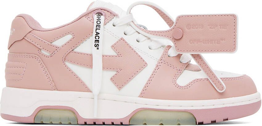 Off-White Pink & White Out Of Office Sneakers - Picture 5