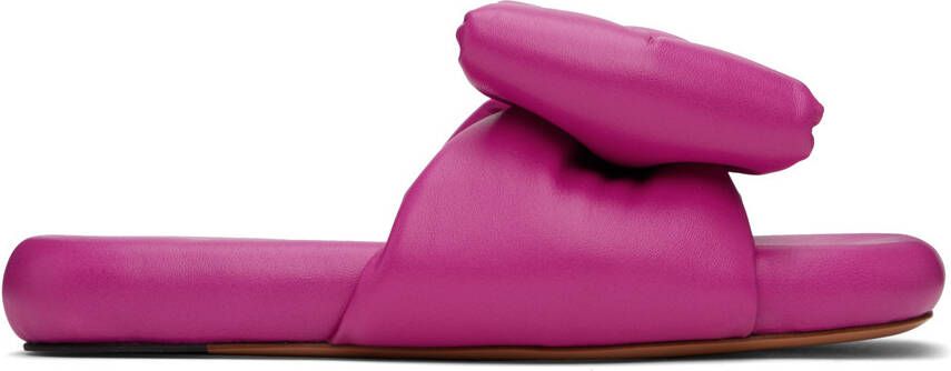 Off-White Pink Bow Padded Slides - Picture 5