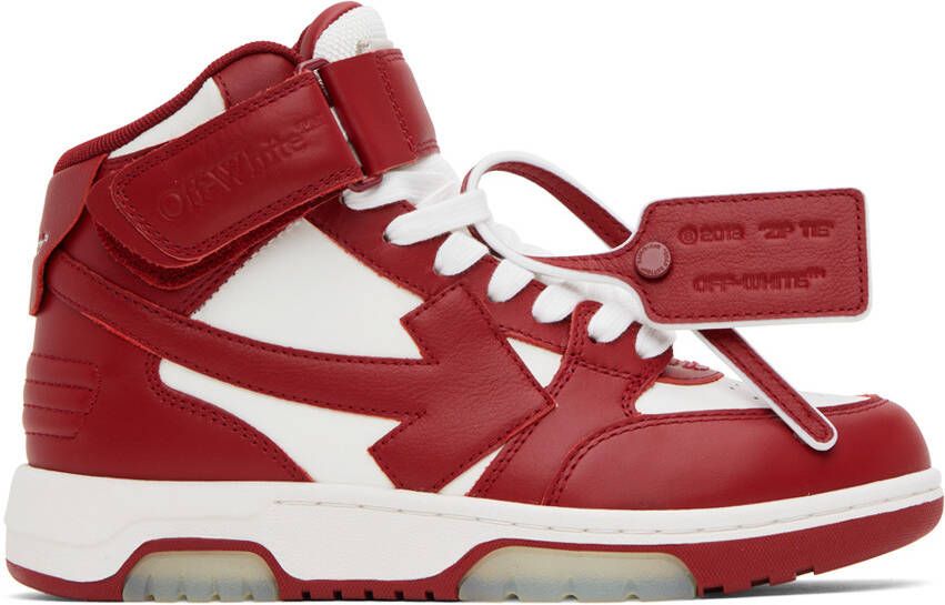 Off-White Red & White Out Of Office Sneakers - Picture 5