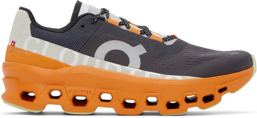 On Gray & Orange Cloudm ster Sneakers