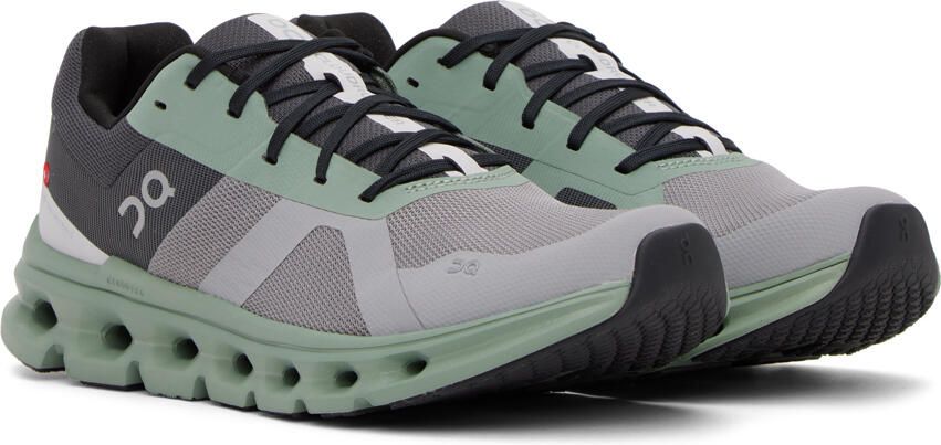 On Gray & Green Cloudrunner Sneakers - Picture 2