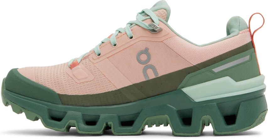 On Pink & Green Cloudwander Sneakers - Picture 3