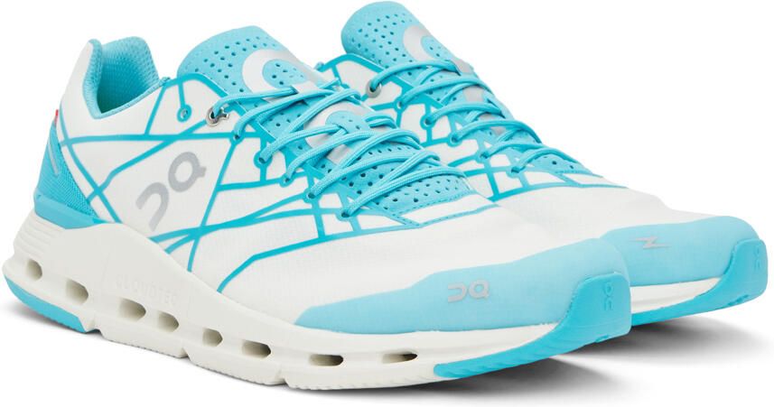 On White & Blue Cloudnova Z5 Sneakers - Picture 2