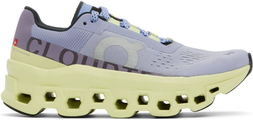 On Purple & Yellow Cloudm ster Sneakers - Picture 5