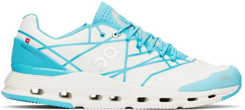 On White & Blue Cloudnova Z5 Sneakers - Picture 5