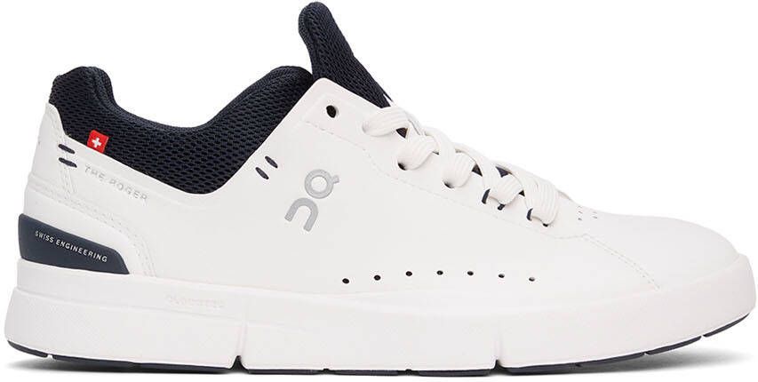 On White & Navy 'The Roger' Advantage Sneakers - Picture 5