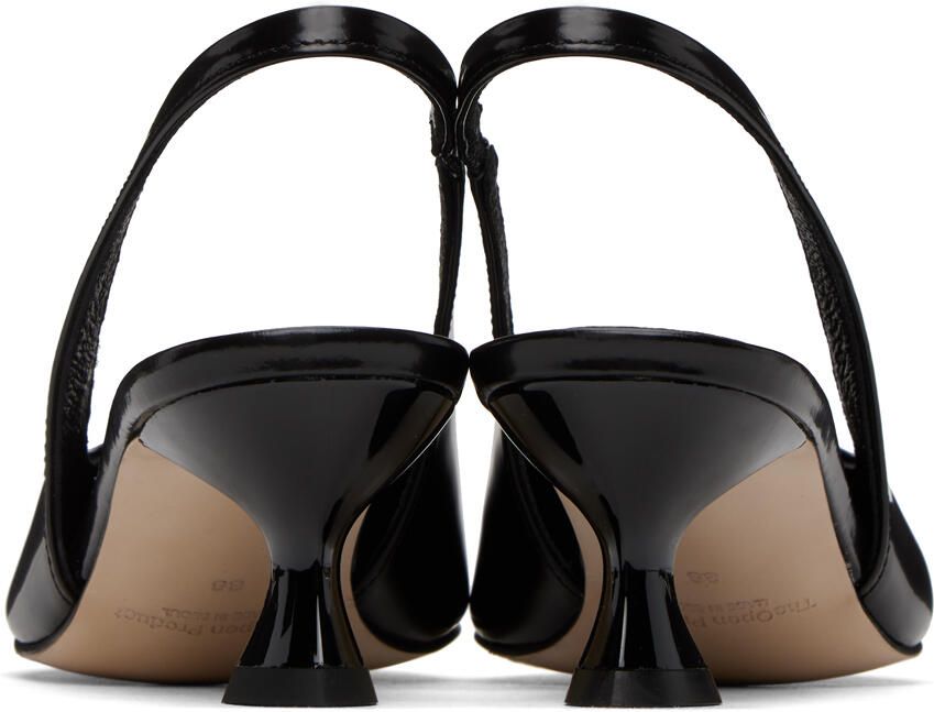 OPEN YY Black Slingback Heels - Picture 5