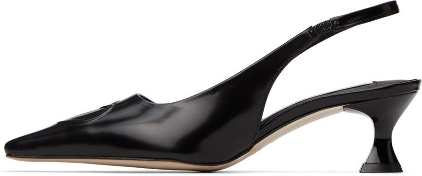 OPEN YY Black Slingback Heels - Picture 3