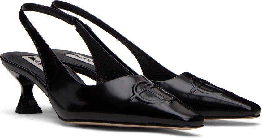 OPEN YY Black Slingback Heels