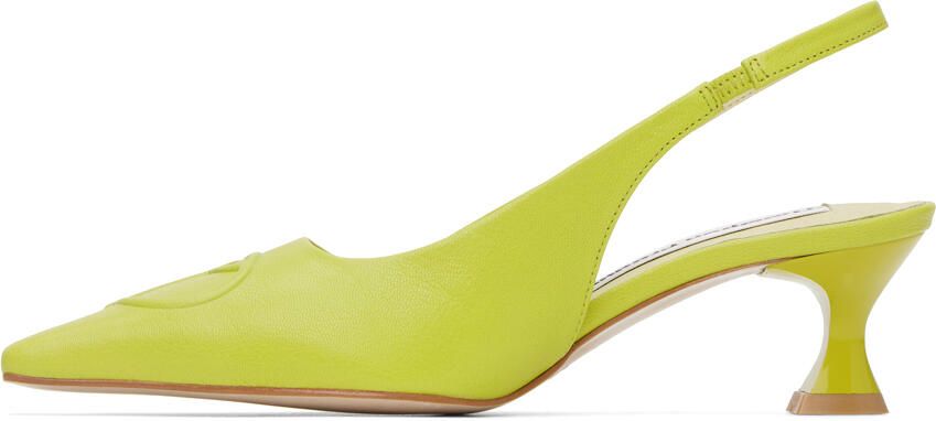 TheOpen Product Green Slingback Heels - Picture 3