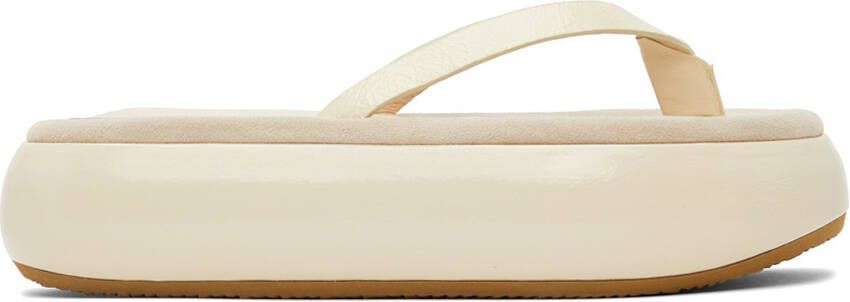 OSOI Off-White Boat Flip Flop Platform Slides - Picture 5