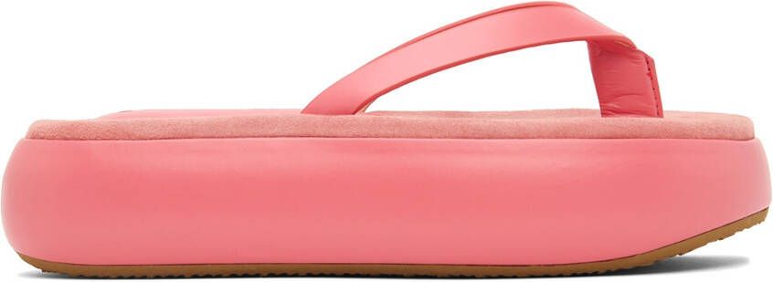 OSOI Pink Boat Flip Flop Platform Slides - Picture 5